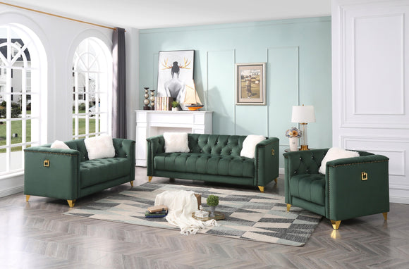 Emerald Green Tufted Sofa Set Ga Home