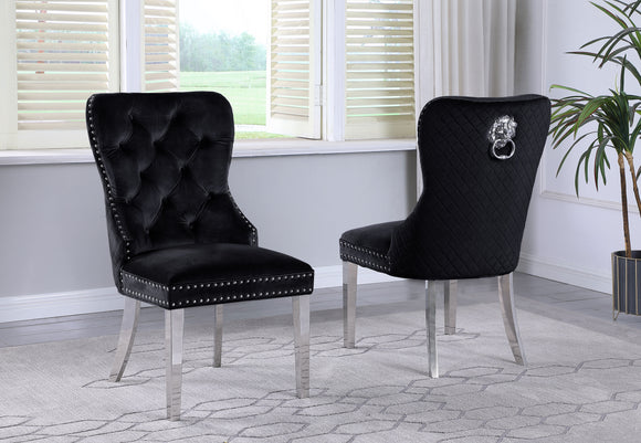 Sylvie Wingback Tufted and Studded Accent Chair