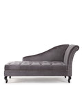 Sofya Tufted Grey Velvet Chaise Lounge