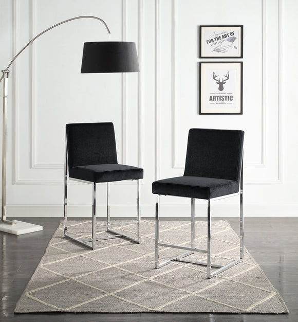 Amorra Black Velvet Counter-Height Chair