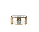 Adeline Clear Glass and Gold Coffee Table