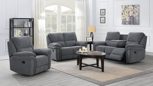 Neal Grey Fabric Recliner Sofa Set
