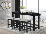 Connected Counter-Height Dining Set in Black