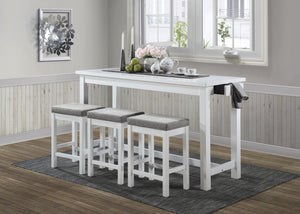 Connected Counter-Height Dining Set in White