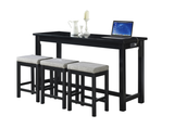 Connected Counter-Height Dining Set in Black