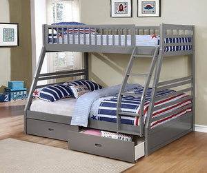 Ragazzo Single-Double Bunk Bed with Storage
