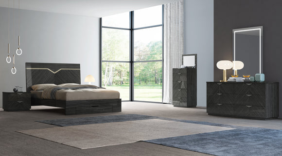 Morgann Modern Bedroom Set in Dark Grey