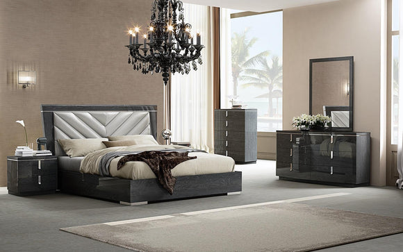 Devon Modern Bedroom Set in Dark Grey