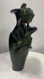 Bronze Girl in the Forest Art Nouveau Vase