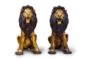 Solid Bronze Entrance Lions (Sold as Pair)