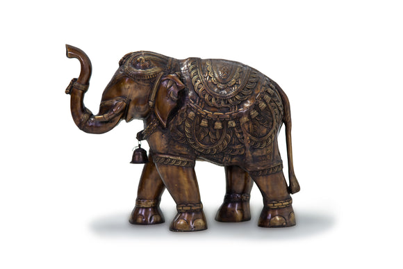 Solid Bronze Elephant with Detailing