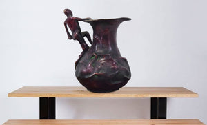 Solid Bronze Art Nouveau Vase Depicting Survival