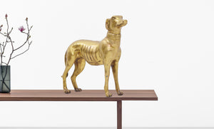 Midcentury Bronze Greyhound Sculpture in Gold