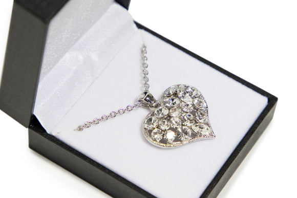 Cubic Zirconia Studded Full Heart Necklace