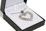 Cubic Zirconia Studded Hollow Heart Necklace