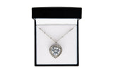 Cubic Zirconia Studded Clear Heart Necklace