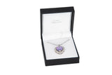 Cubic Zirconia Studded Purple Heart Necklace