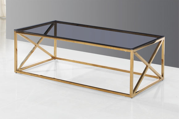 Bella Glass Coffee Table in Gold