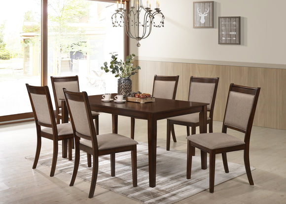 Dining Table with 6 Fabric Chairs