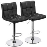 Helena Black Faux Leather Bar Stool (Sold As Pair)