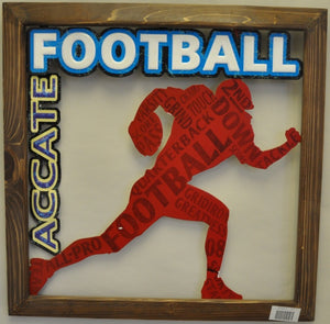 Accate Football Metal Sign with MDF Frame