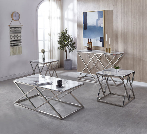 Melora Marble Table Series with Chrome Base (Different Sizes)