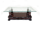 3 Piece Two Tier Wooden Coffee Table with Storage Shelf