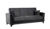 Adalar Anthracite Grey Velvet Sofa Set