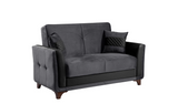 Adalar Anthracite Grey Velvet Sofa Set