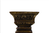 VINTAGE BRONZE PEDESTAL WITH INTRICATE ORNATE CARVINGS