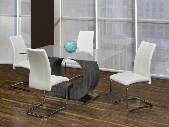 Ultramodern Astrid Dining Set with Elora Chairs