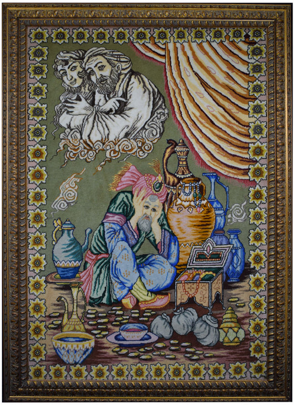 Pictorial Masterpiece Tabriz Persian Rug