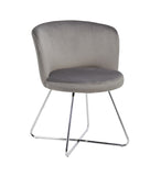 Vanity Velvet Round Accent Chair with Backrest