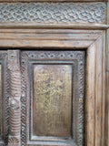 Solid Teakwood Entrance Door with Brass Engravings