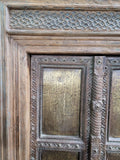 Solid Teakwood Entrance Door with Brass Engravings