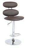Oval Hydraulic Adjustable Bar Stool in Chocolate (Sold as Pair)