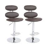 Oval Hydraulic Adjustable Bar Stool in Chocolate (Sold as Pair)