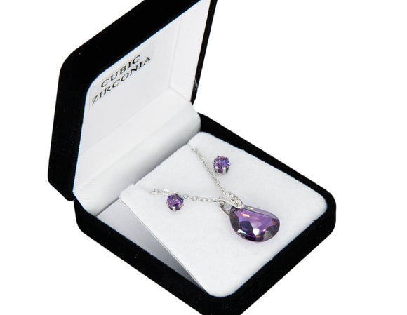 Cubic Zirconia Jewelry Set for Women (Powerful Purple)