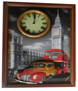 Big Ben Wooden Wall Plaque With Clock