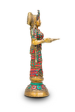 Solid Bronze Offering Lady with Balas Rubies